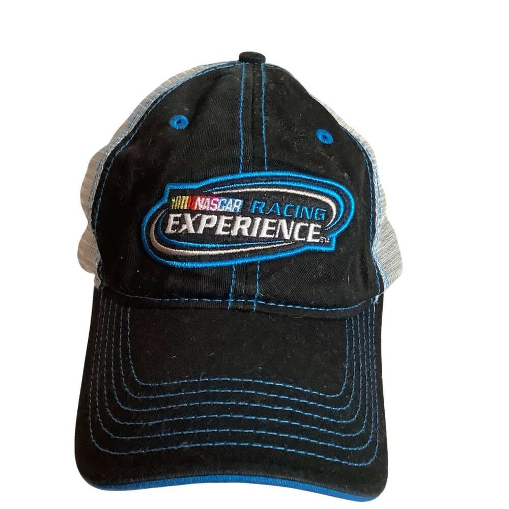 NASCAR Racing Experience Adjustable Trucker Hat‎ Black/Blue Mesh Snapback Cap OS